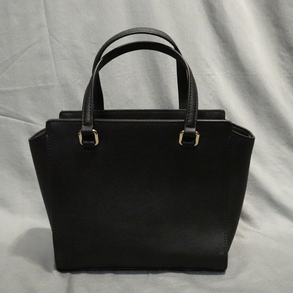 KATE SPADE Laurel Way Black Leather Satchel with Diamond Studded Bow Detail - Picture 2 of 13